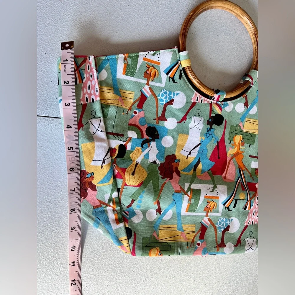 NEIMAN MARCUS Tote Purse Bag Fashion Diva Model Ladies Bamboo Handles MCM Chic - Picture 13 of 13